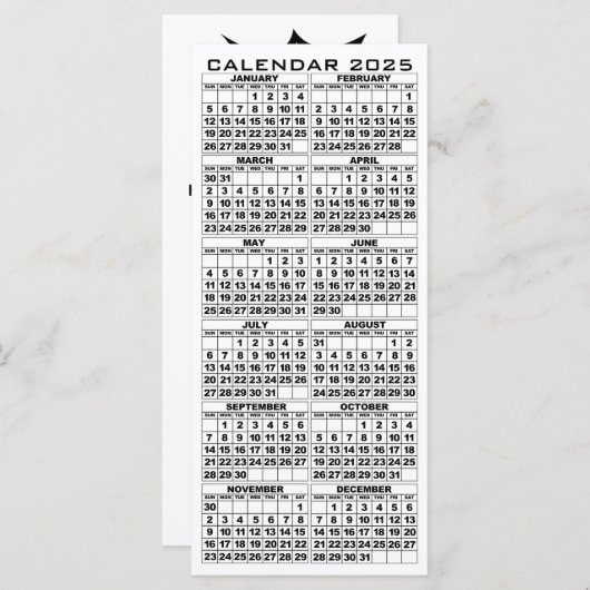 2025 Kalender Feestdagen Rack Kaart Leaf met envel (Voorkant / Achterkant)