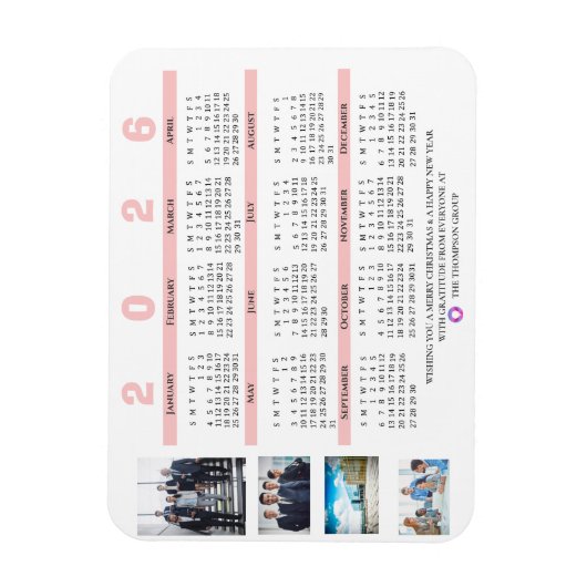 2025 Kalender Foto Kerst Nieuwjaar Corporate Magneet (Verticaal)
