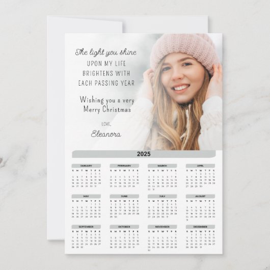 2025 Kalender Foto Motivatie Kerst Kaart (Voorkant)