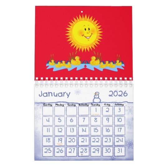 2025 Kalender Geel Eenden & Zonneschijn (Jan 2026)