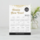 2025 Kalender Gelukkig Nieuwjaar Confetti Logo QR  (Staand voorkant)