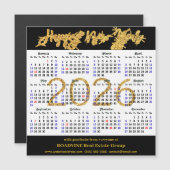 2025 Kalender Goud Zwart Corporate Magnetische Kaa (Voorkant / Achterkant)