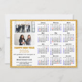 2025 Kalender Gouden Glitter Bedrijfsfoto Nieuwjaa Feestdagenkaart (Voorkant)
