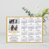 2025 Kalender Gouden Glitter Bedrijfsfoto Nieuwjaa Feestdagenkaart (Staand voorkant)