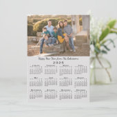 2025 Kalender Grijs 2 Aangepaste Foto's Gelukkig N Feestdagenkaart (Staand voorkant)
