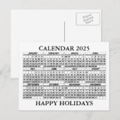 2025 Kalender Groeten Briefkaart Wit (Voorkant / Achterkant)