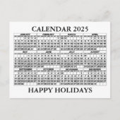 2025 Kalender Groeten Briefkaart Wit (Voorkant)