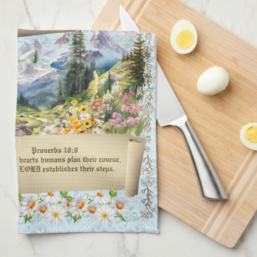 2025 Kalender Handdoek Alpen Bergen Spreuken (Quarter Fold)