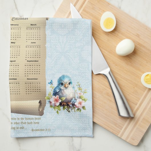 2025 Kalender Handdoek Bluebirds Vogelhuis ECC 3:1 (Quarter Fold)