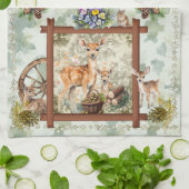 2025 Kalender Handdoek Deer Buck Pansies Eikels Gr (Gevouwen)