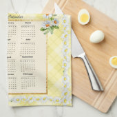 2025 Kalender Handdoek Geel Daisy Gift van God (Quarter Fold)