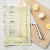 2025 Kalender Handdoek Geel Goudvink (Quarter Fold)