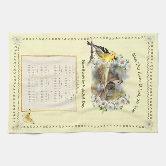 2025 Kalender Handdoek Keuken Gebed Huis Zegen (Horizontaal)