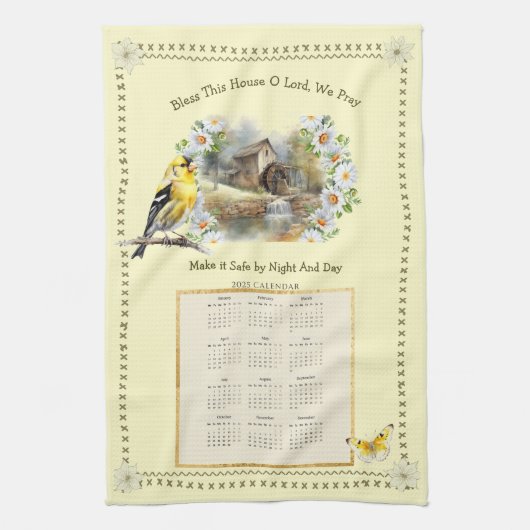 2025 Kalender Handdoek Keuken Gebed Huis Zegen (Verticaal)