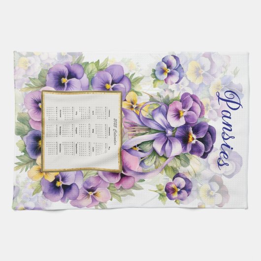 2025 Kalender Handdoek Pansies (Horizontaal)