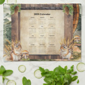 2025 Kalender Handdoek Schattige Chipmunks (Gevouwen)