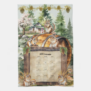 2025 Kalender Handdoek Schattige Chipmunks