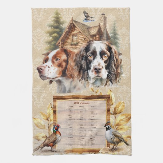 2025 Kalender Handdoek Spaniels Jachthonden (Verticaal)