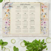 2025 Kalender Handdoek Sparrow met Wildbloemen (Gevouwen)