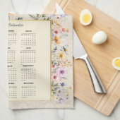 2025 Kalender Handdoek Sparrow met Wildbloemen (Quarter Fold)