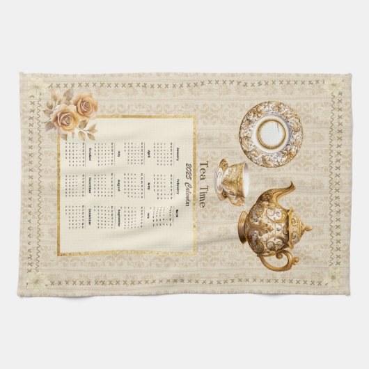 2025 Kalender Handdoek Theetijd of aangepast beric (Horizontaal)