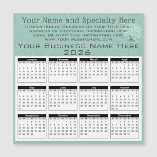 2025 Kalender Hart Blad Boom Bloemen Munt Groen