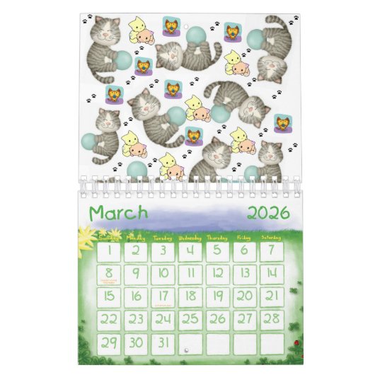 2025 Kalender Kat Kitten Whimsical (Mar 2026)