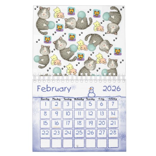 2025 Kalender Kat Kitten Whimsical (Feb 2026)