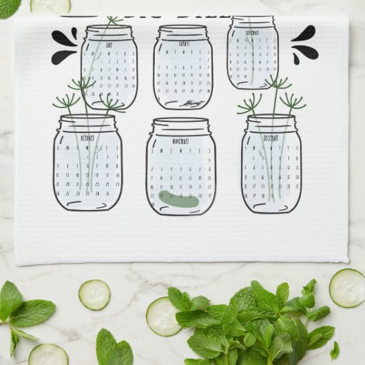 2025 Kalender Keuken Theedoek (Gevouwen)