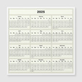 2025 Kalender Koelkast Magnet (Voorkant)