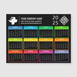 2025 Kalender Logo QR Code Modern Business Promo
