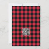 2025 Kalender Logo QR Code Rood Zwart Buffel Check Feestdagenkaart (Achterkant)