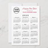 2025 Kalender Logo QR Code Rood Zwart Gingham Chec Feestdagenkaart (Voorkant)