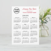 2025 Kalender Logo QR Code Rood Zwart Gingham Chec Feestdagenkaart (Staand voorkant)