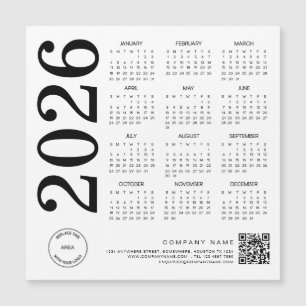 2025 Kalender Logo QR Code Zwart-wit Zakelijk