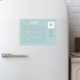 2025 Kalender Logo Seafoam Green Magnetische Kaart