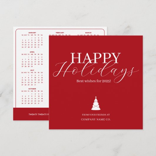 2025 Kalender Logo Visitekaartje Feestdagenkaart (Voorkant / Achterkant)