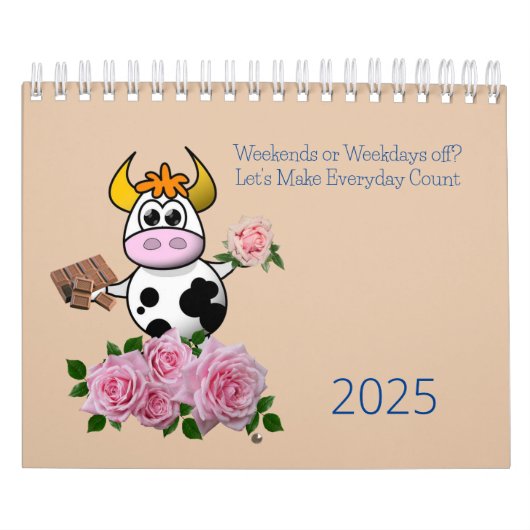 2025 Kalender Maandelijks schema Floral Koe (Hoes)
