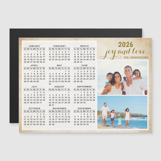 2025 Kalender Magneet Aangepaste Familie Foto Keep (Voorkant / Achterkant)