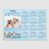 2025 kalender magneet twee foto's collage blauw (Voorkant)