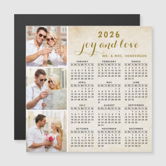 2025 Kalender Magneet voor Koelkast Aangepaste Fot (Voorkant / Achterkant)