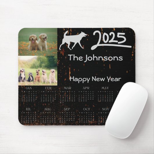 2025 Kalender Magnet Pet Dog Kind Custom Foto Muismat (Met muis)
