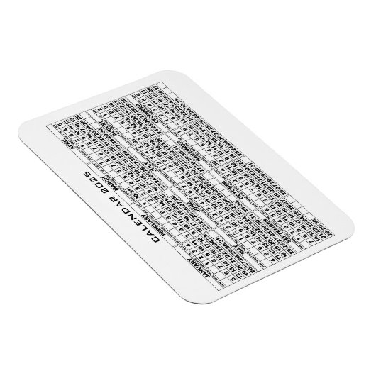 2025 Kalender Magnet Wit Magneet (Rechterzijde)