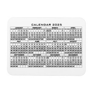 2025 Kalender Magnet Wit Magneet