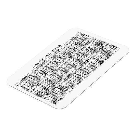 2025 Kalender Magnet Wit Magneet (Linkerzijde)