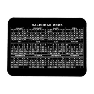 2025 Kalender Magnet Zwart Magneet