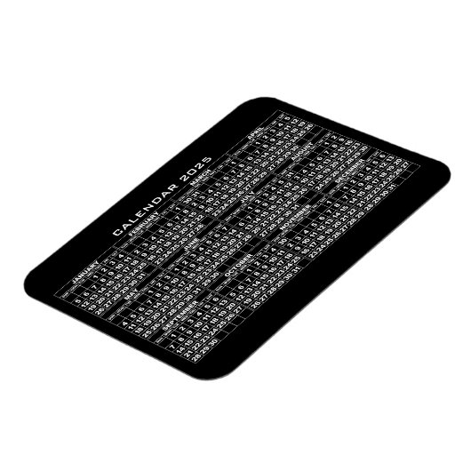 2025 Kalender Magnet Zwart Magneet (Linkerzijde)