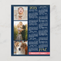 2025 Kalender Marine Koraal Goud Familie Fotocolla