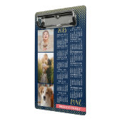 2025 Kalender Marine Koraal Goud Familie Fotocolla Mini Klembord (Angled2)