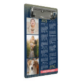2025 Kalender Marine Koraal Goud Familie Fotocolla Mini Klembord (Schuin)